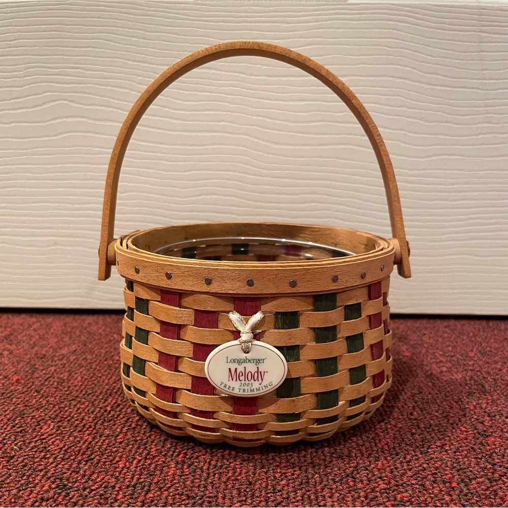 2003 Longaberger “Melody” Tree Trimming Handcrafted Woven Basket